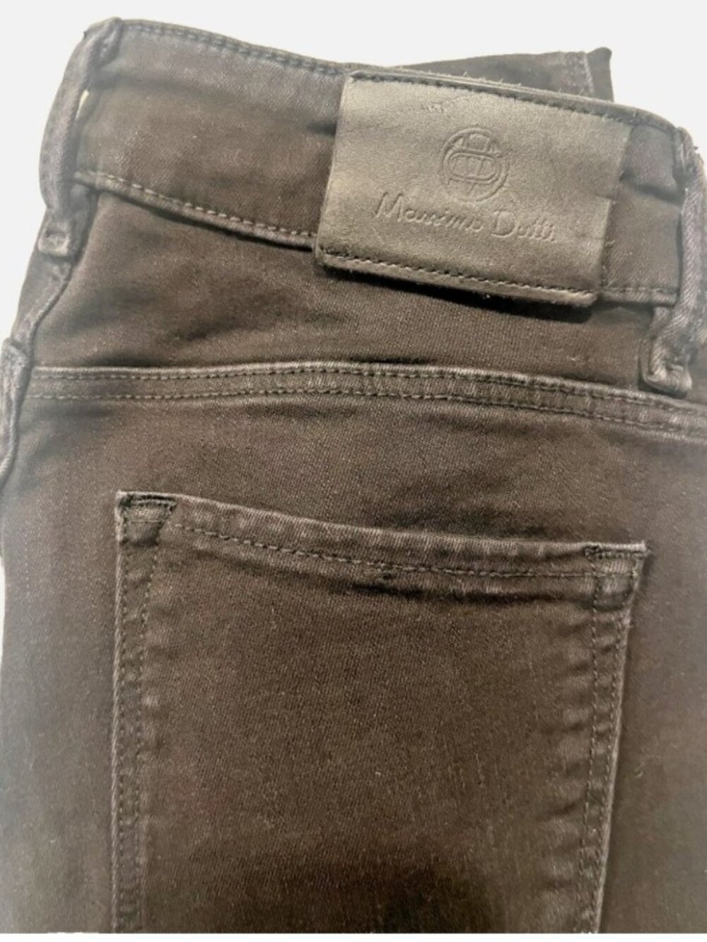 Massimo Dutti Womens Jeans Size 26 Black Mid Rise Skinny Stretch Denim Pants 26x